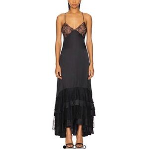 CAMI NYC silk Seville Dress in Black Black Lace Evening Dress NEW